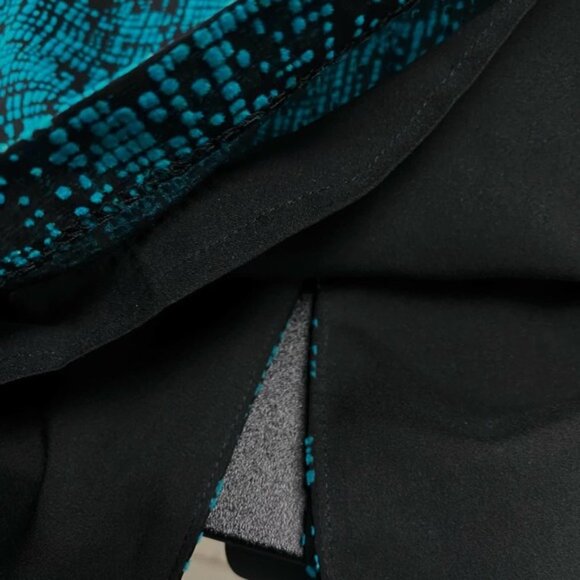 ANDREW MARC Sleeveless Empire Waist Dress Sz 4 Teal Black - Picture 6 of 9